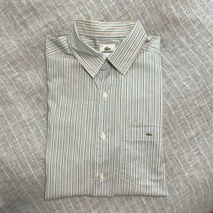 Lacoste casual striped button down shirt, size 42